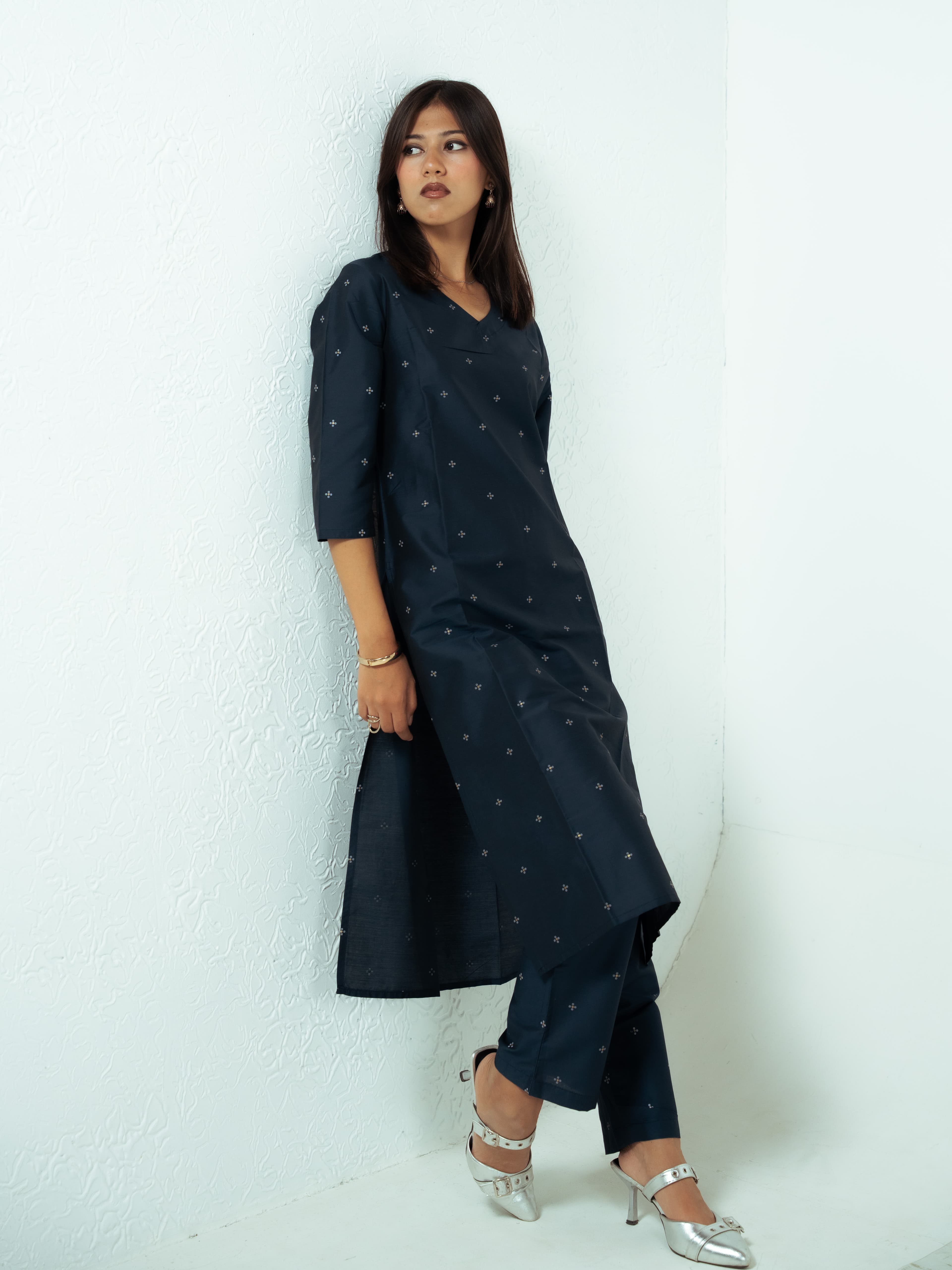 Women Printed Regular Kurta Co-rd set black thumbnail 2